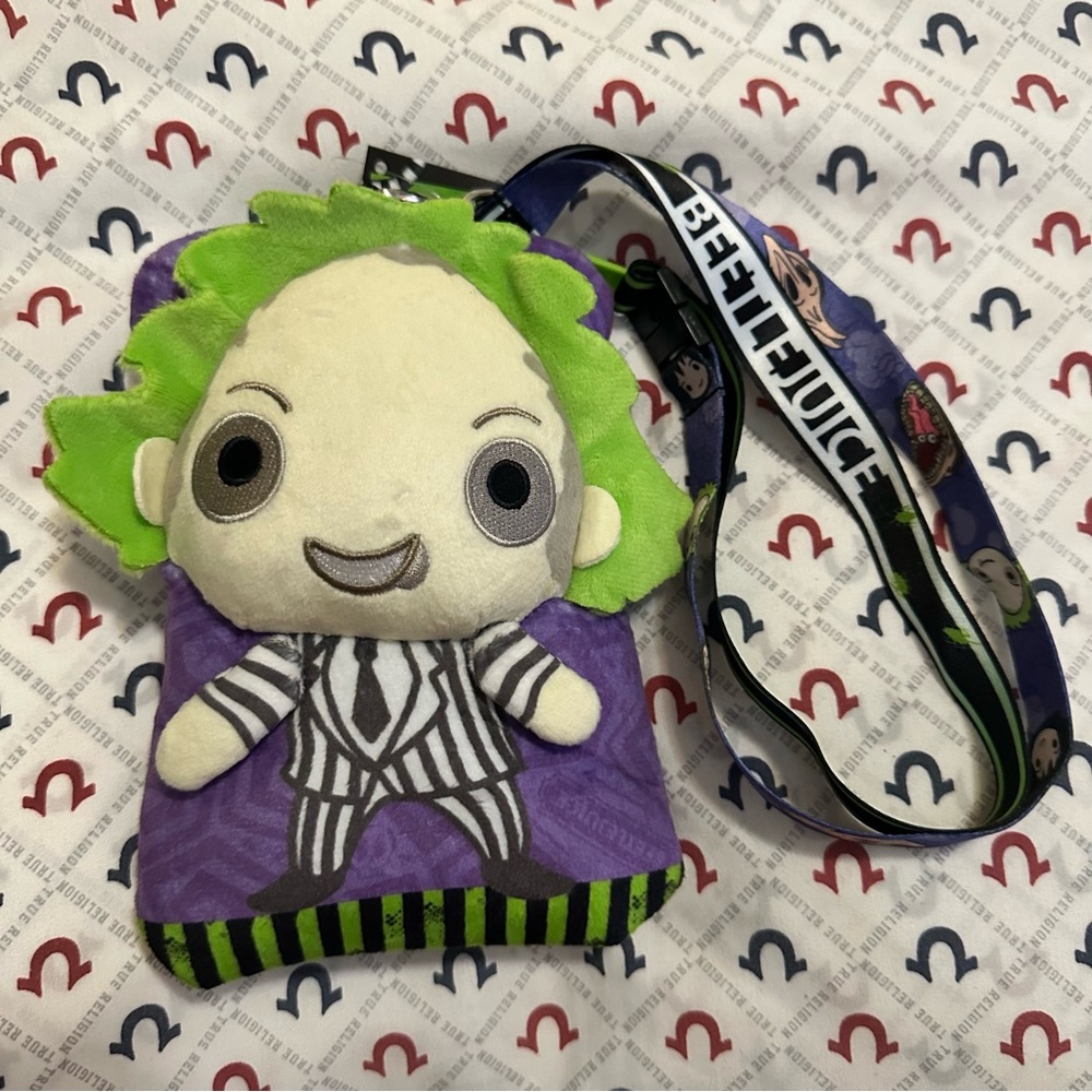 Beetlejuice Plush Lanyard With Cardholder Purple Ghost With the Most NEW